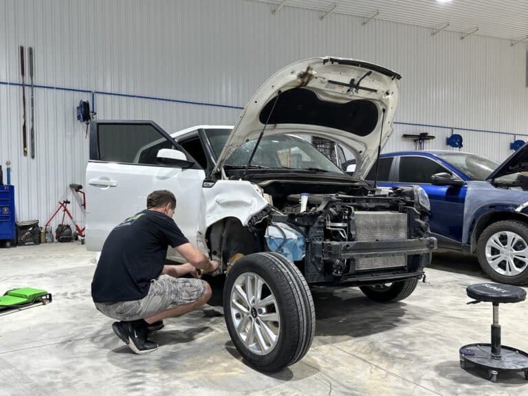 Estes Collision shop bay showcasing what sets our collision repair services apart in Miami, OK